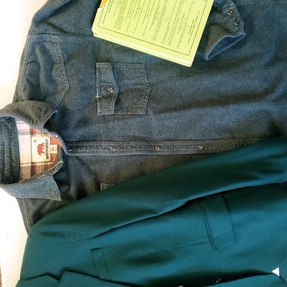 Men's XXL Dakota Grizzly 100% Cotton Flannel Deep Sage Green Button-Up Shirt - Picture 8 of 12